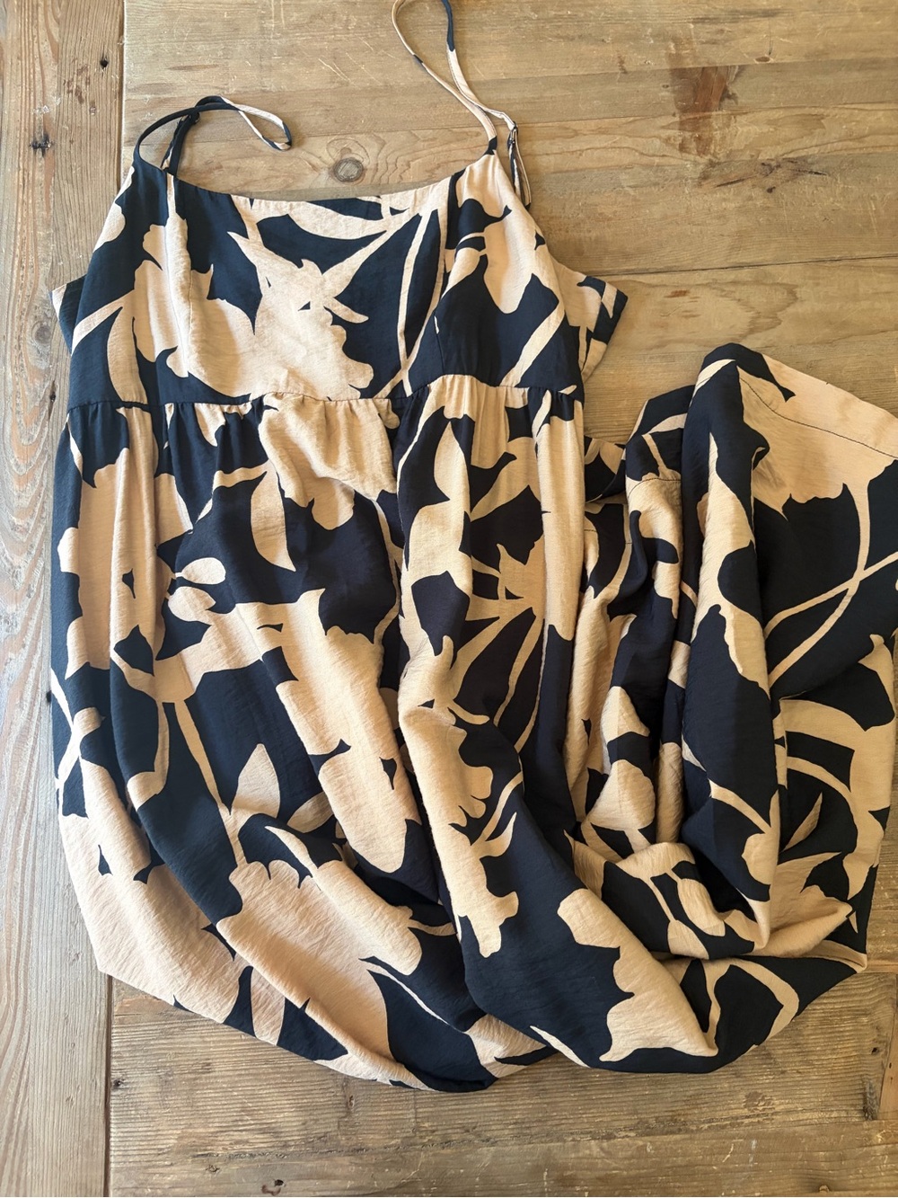 A New Day Black & Beige Floral Maxi dress